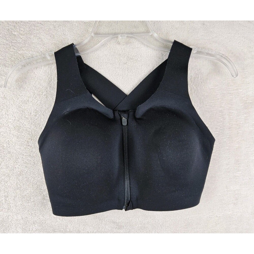 Lululemon Women’s Elite Zip Front Athletic Sports Bra Black 32E